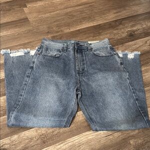 Women's Distressed Blue Jeans
